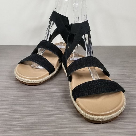 Lucky Brand Dilane Canyon Sandals, Black Embossed Nubuck, Womens Size 6.5 - Picture 4 of 10